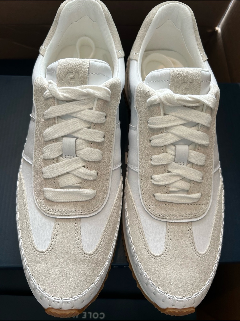 Cole Haan Woman’s GP Premier Runner in White/Silver Birch - Picture 2 of 7